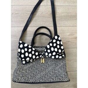 Betsy Johnson Vegan big bow moto biker chain bag 90s Retro Y2K